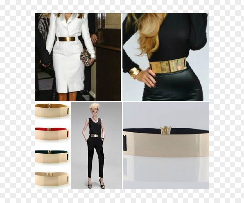 Belt Waist Gold Dress Metal PNG