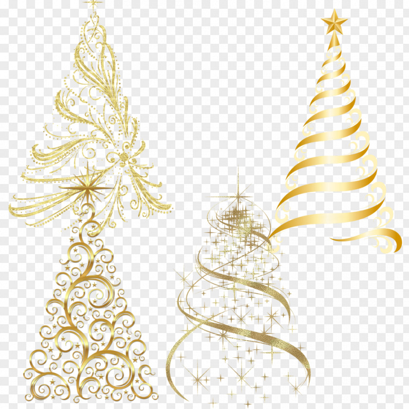 Creative Simple Golden Christmas Tree Ornament Candle PNG