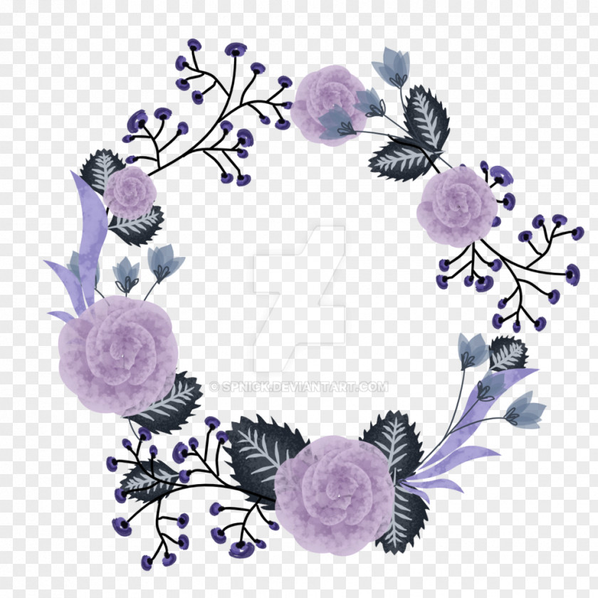 Purple Floral Design Wreath Flower Petal PNG