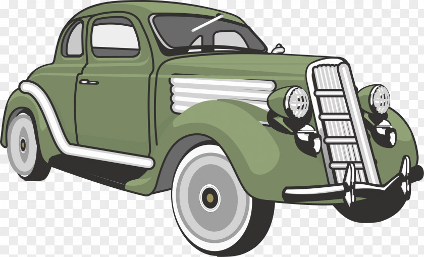 Green Cars Classic Vector Material Car Vintage Vehicle PNG
