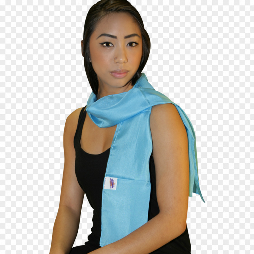 Silk Scarf Shoulder Electric Blue PNG