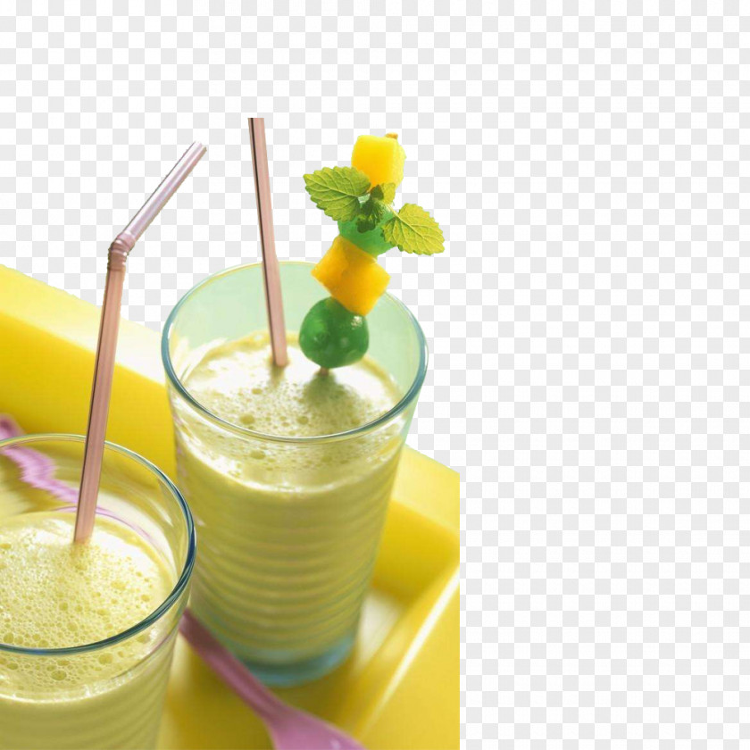 Two Cup Mango Yoghurt Smoothie Milkshake Juice Cocktail Lassi PNG