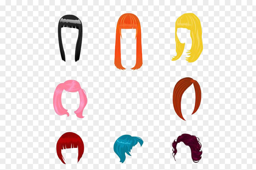 Women's Hair Color Wig PNG