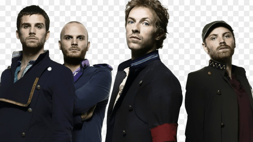 Coldplay Band PNG Band, four band members wearing black tops clipart PNG