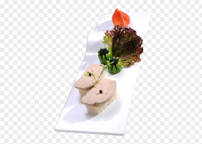 French Frozen Foie Gras With Black Caviar On A Plate Canapxe9 PNG