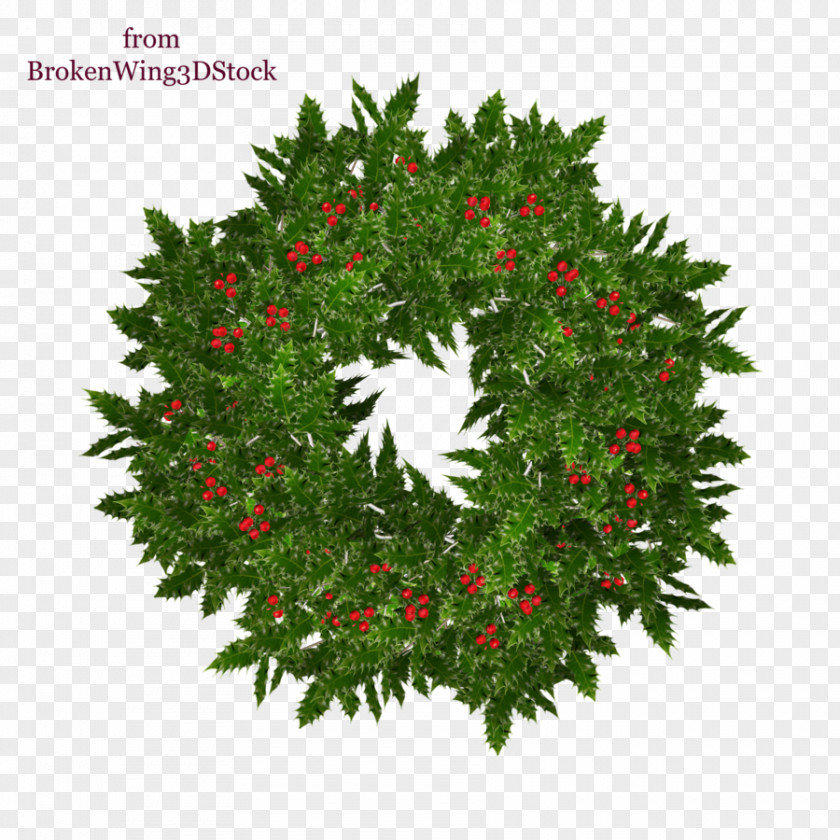 Blue Wreath Holly Christmas Decoration Clip Art PNG