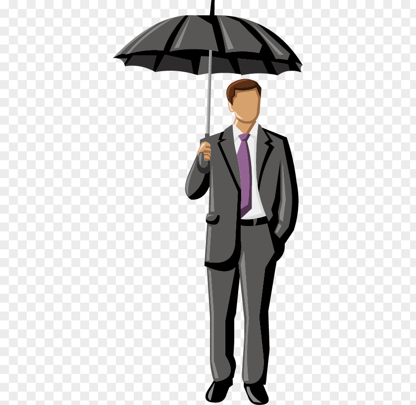 Creative Business People Umbrella Illustration PNG