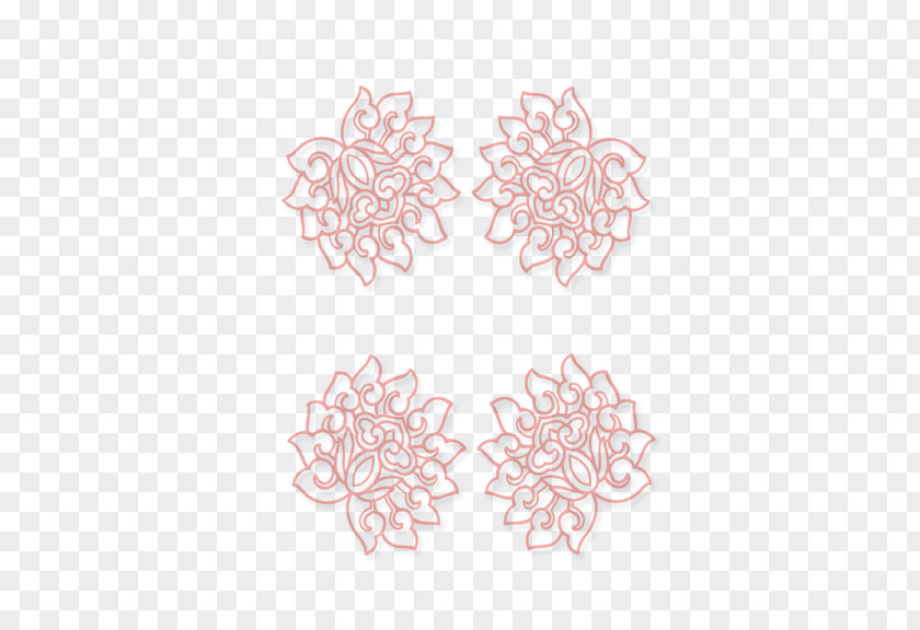 Red Flowers Hollow Flower Clip Art PNG