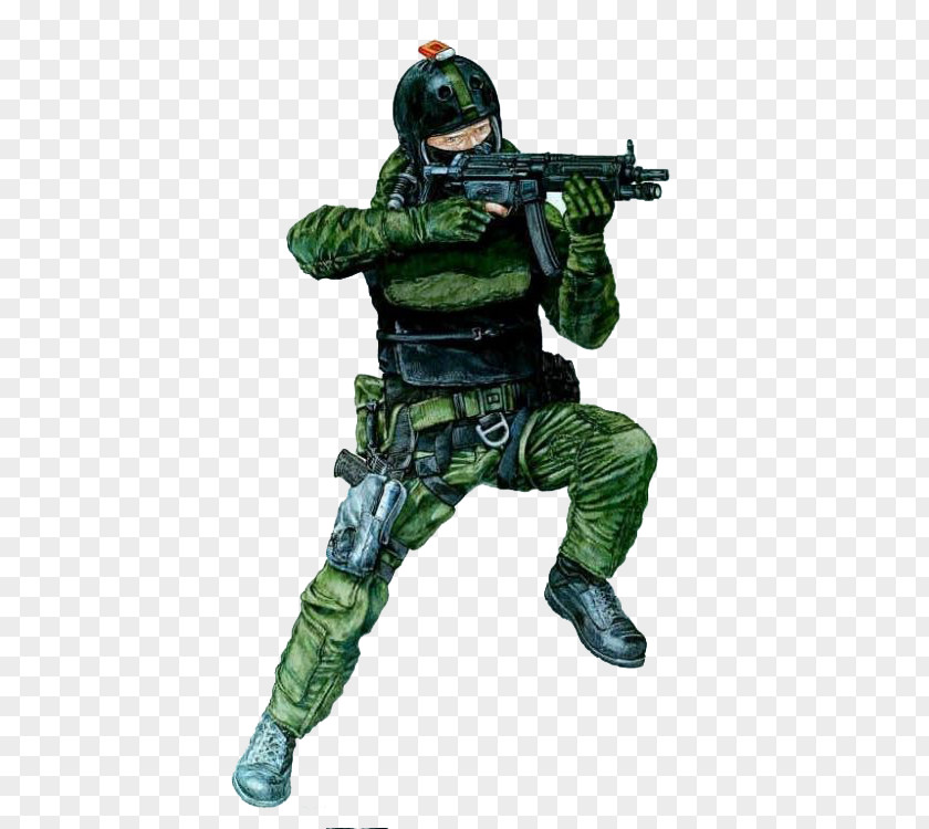 Special Police Armed Hand Drawing Soldier Forces Illustration PNG