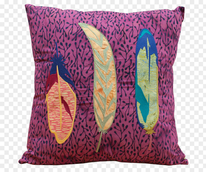 Feather Pattern Throw Pillows Cushion Embroidery PNG