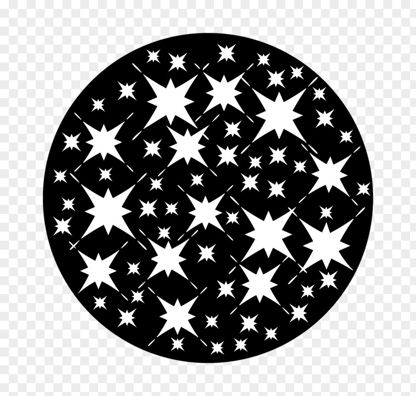 Circle Gobo White Steel Star PNG