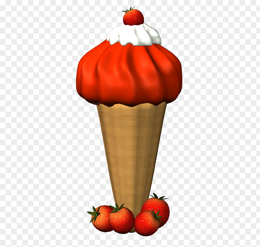Strawberry Ice Cream Cones PNG