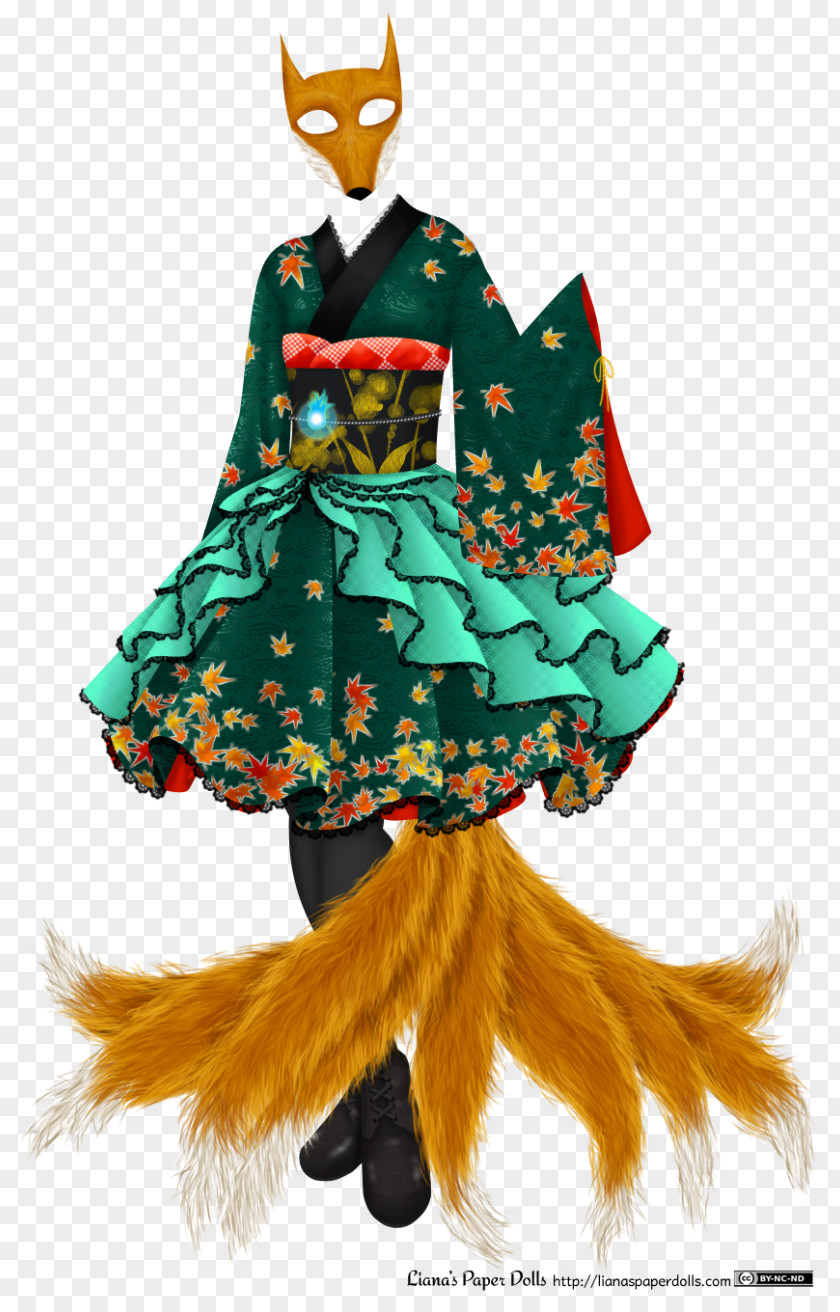 Fox Kitsune Costume Dress Clothing Kimono PNG