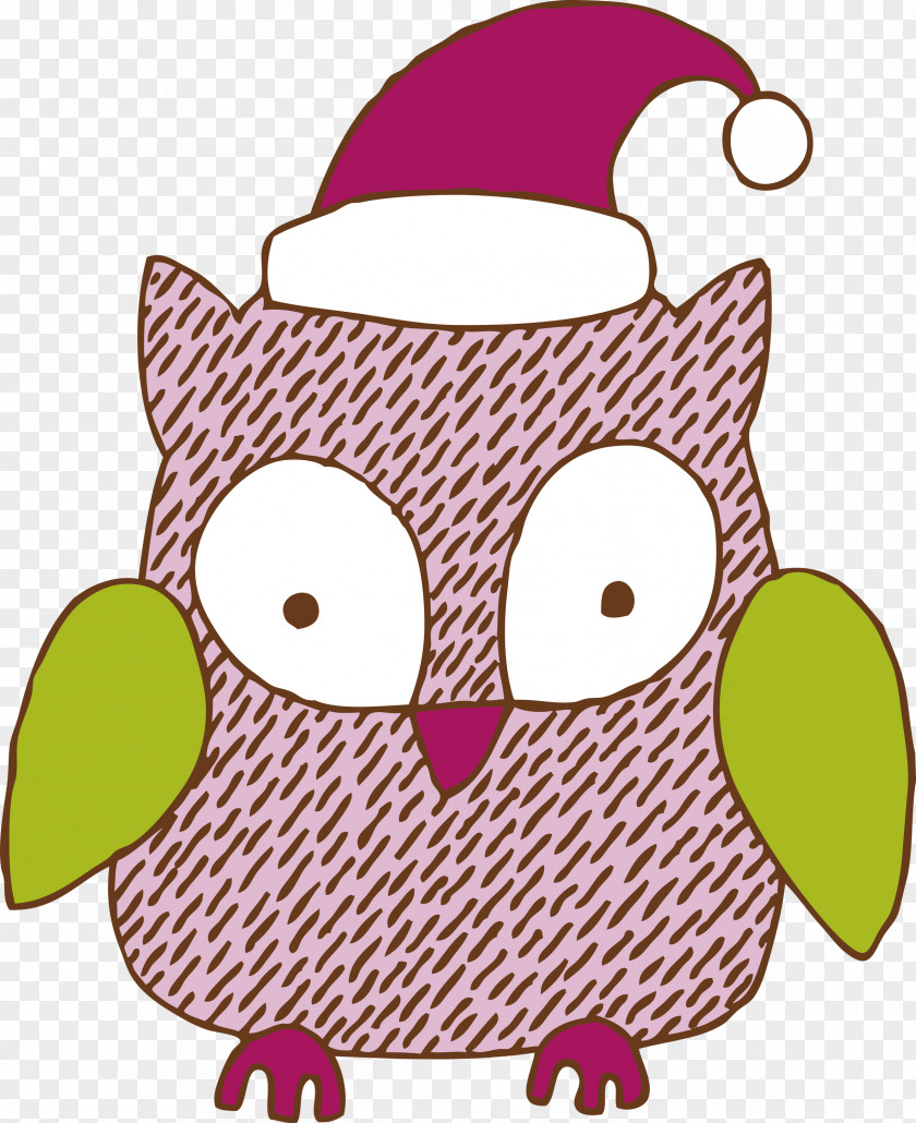 Owl Pink Green Cartoon Bird Of Prey PNG