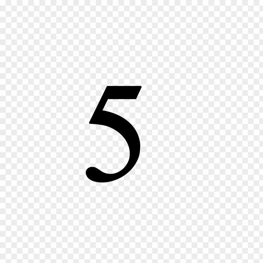 Number 5 Logo Black And White Brand PNG