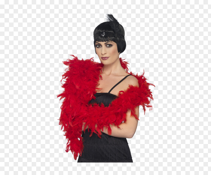 Feather Boa Costume Party Red PNG