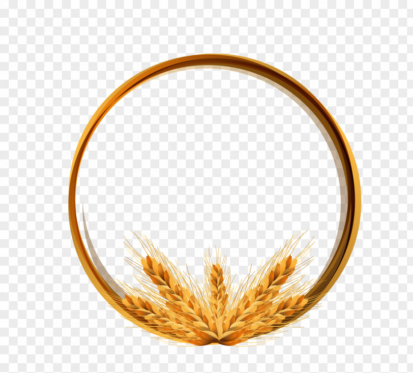 Golden Wheat Ring Vector Material Logo Icon PNG