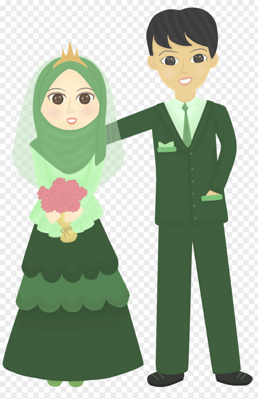 Green Lady Suit Wedding Invitation Clip Art Islamic Marital Practices Quran Marriage PNG