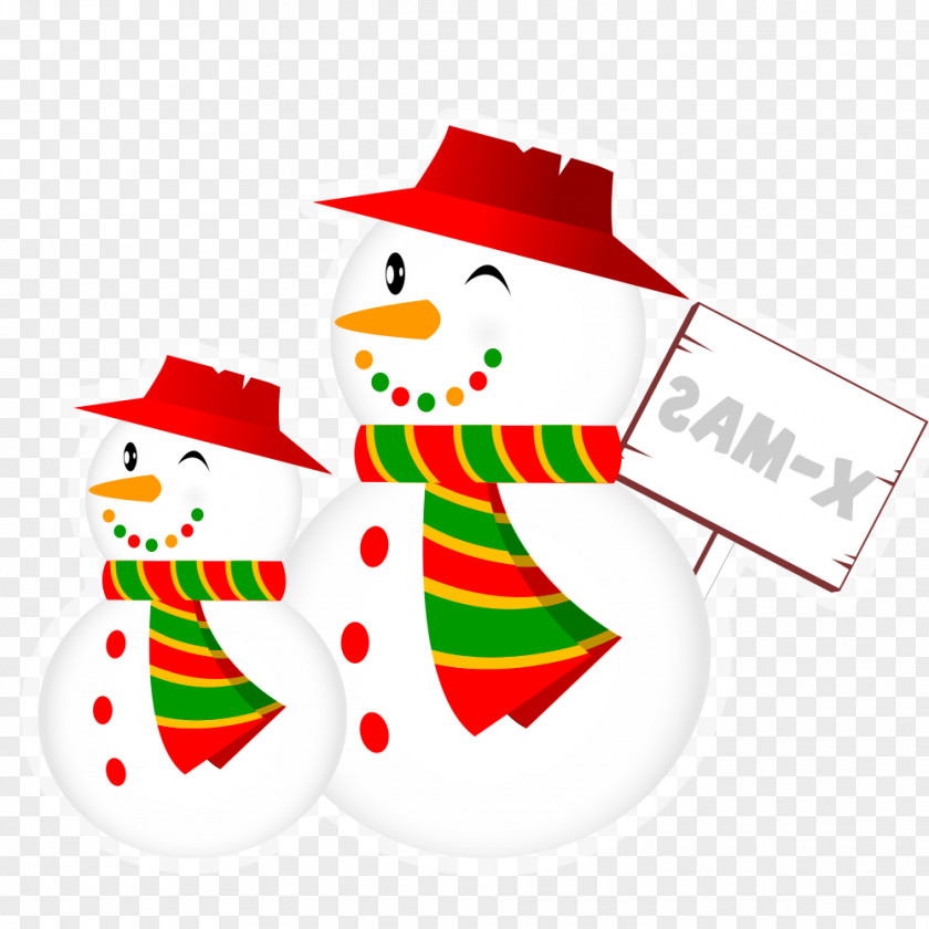 Hat With Two Cute Snow Baby Snowman Clip Art PNG
