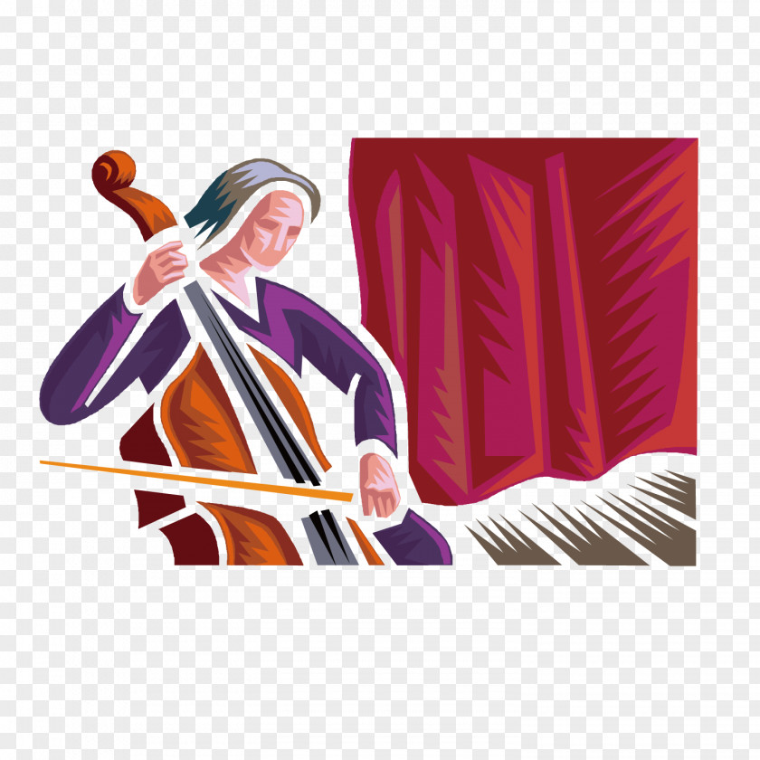 Pull The Violin Vector Prints Cello Graphic Design Illustration PNG