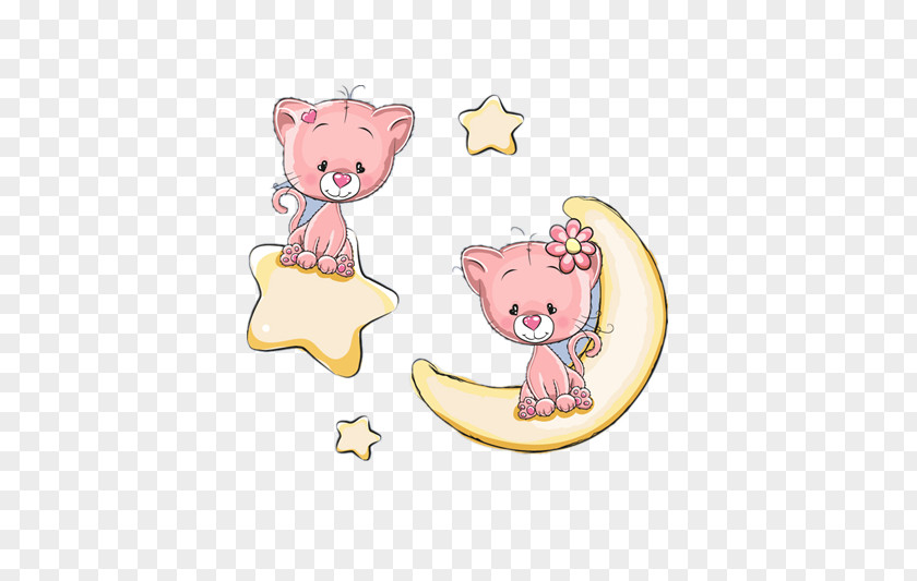 Bears Sitting On The Moon And Stars PNG sitting on the moon and stars clipart PNG