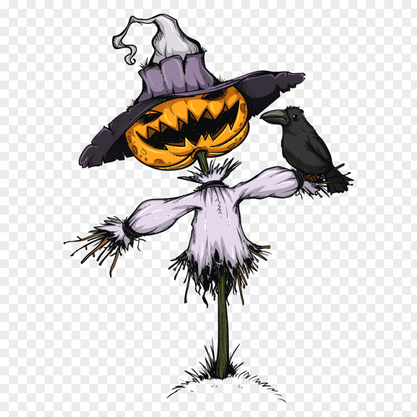Cartoon Pumpkin Scarecrow Jack-o-lantern Illustration PNG