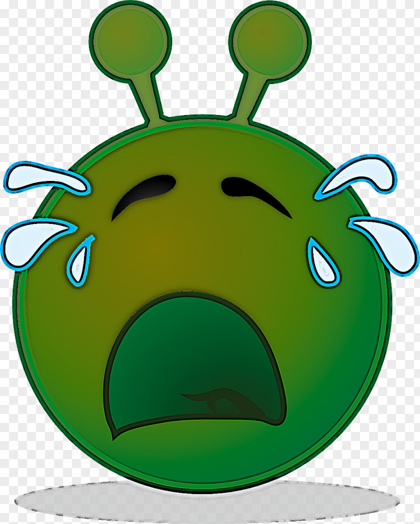 Green Cartoon Head Smile Line PNG