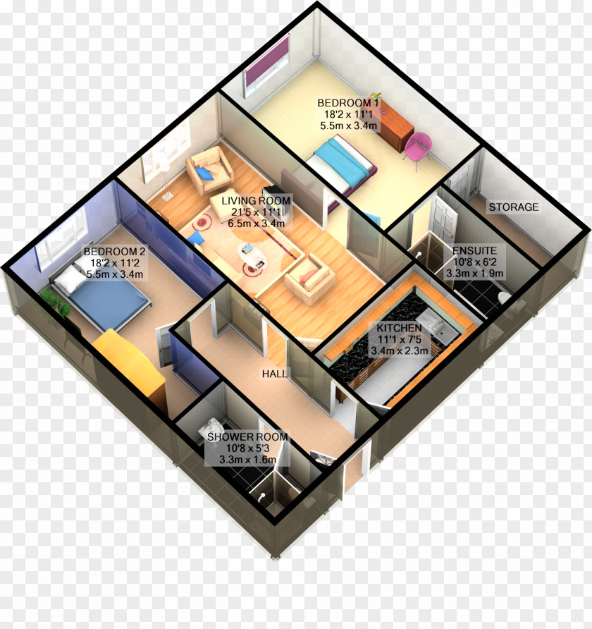 Design 3D Floor Plan PNG