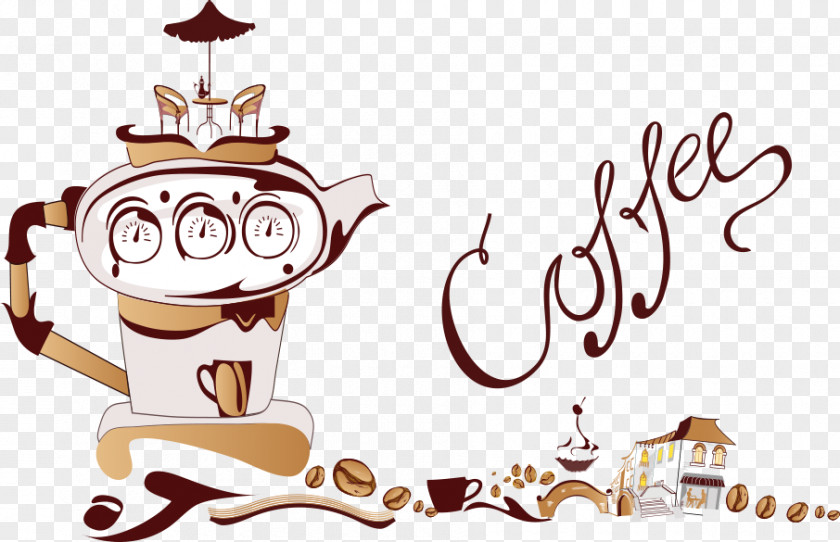 Vector Creative Coffee Cup Cafe Espresso Coffeemaker PNG