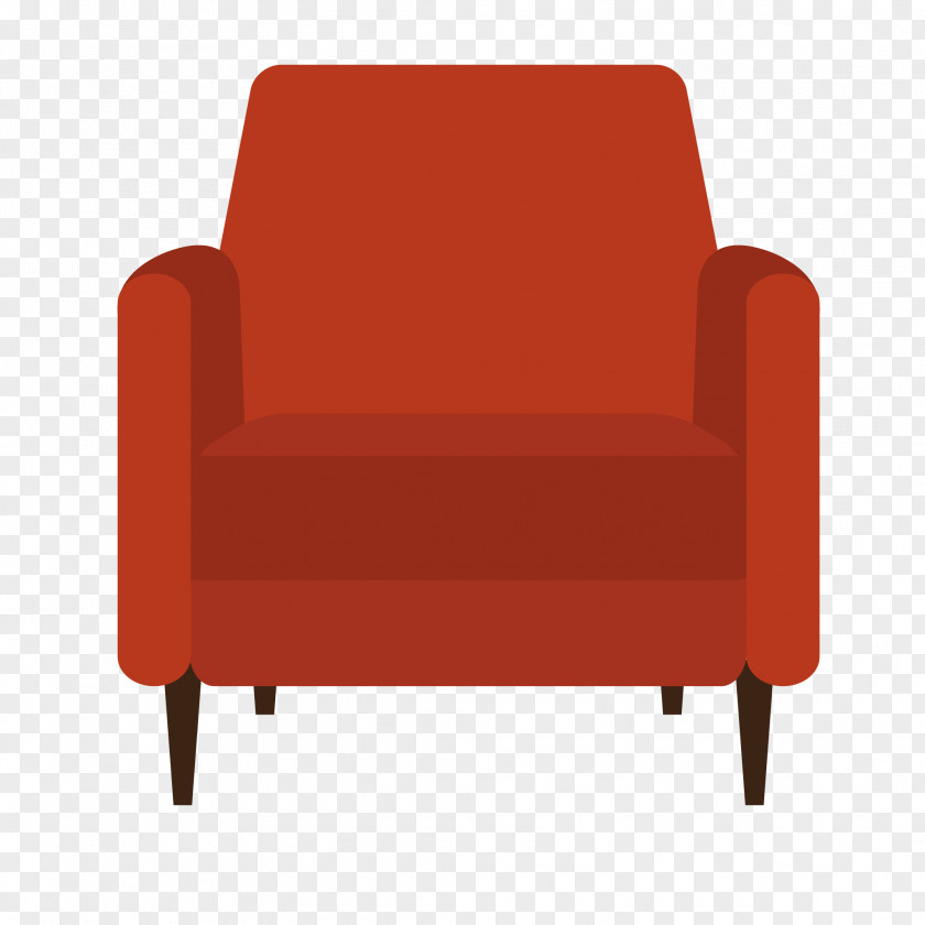 Vector Orange Sofa Mid-century Modern Furniture Architecture Graphic Design Couch PNG