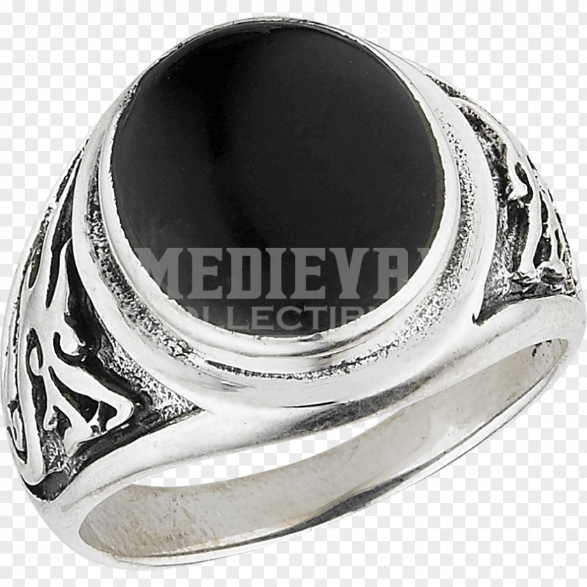 Silver Onyx Ring Body Jewellery PNG