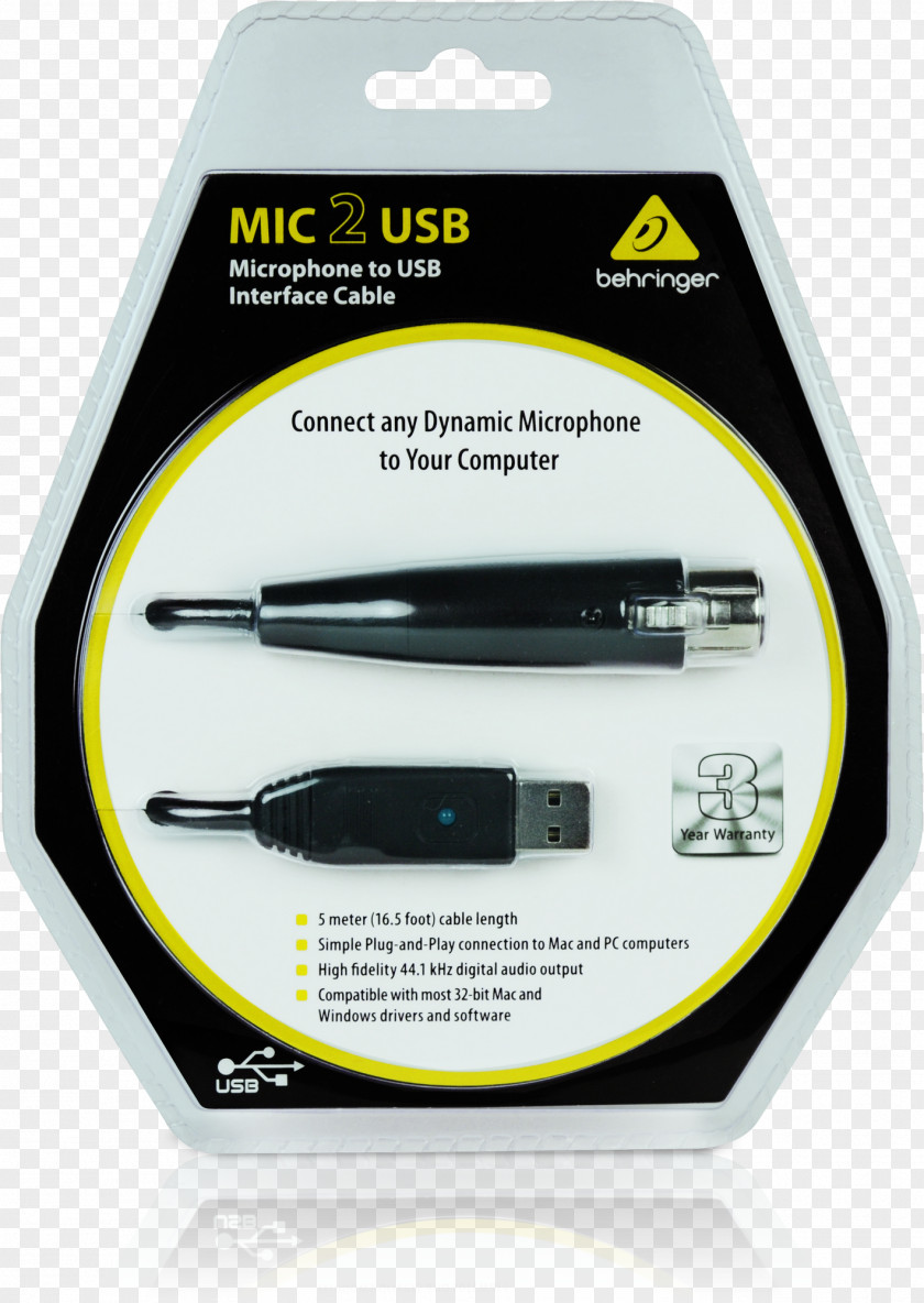 Usb Headset Microphone Recorder Behringer USB XLR Connector Interface PNG
