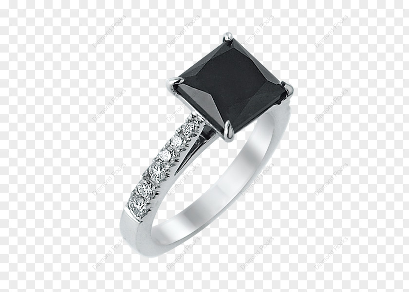 Black Gold Ring Settings Engagement Solitaire Brilliant Diamond PNG