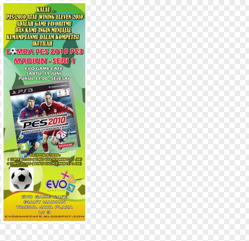 Cafe Banner Pro Evolution Soccer 2010 PlayStation 3 Rental PS3 Timbul Jaya Plaza Blu-ray Disc PNG