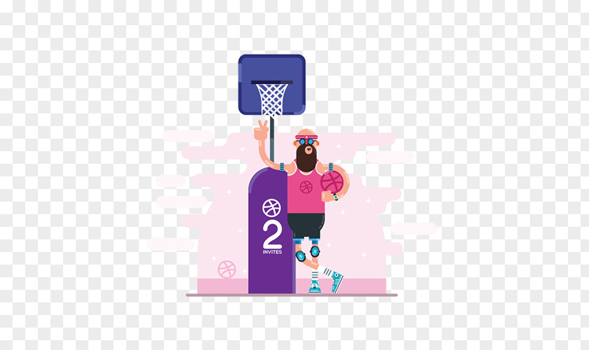 Hold Pink Basketball Bearded Uncle Dribbble Designer Illustration PNG