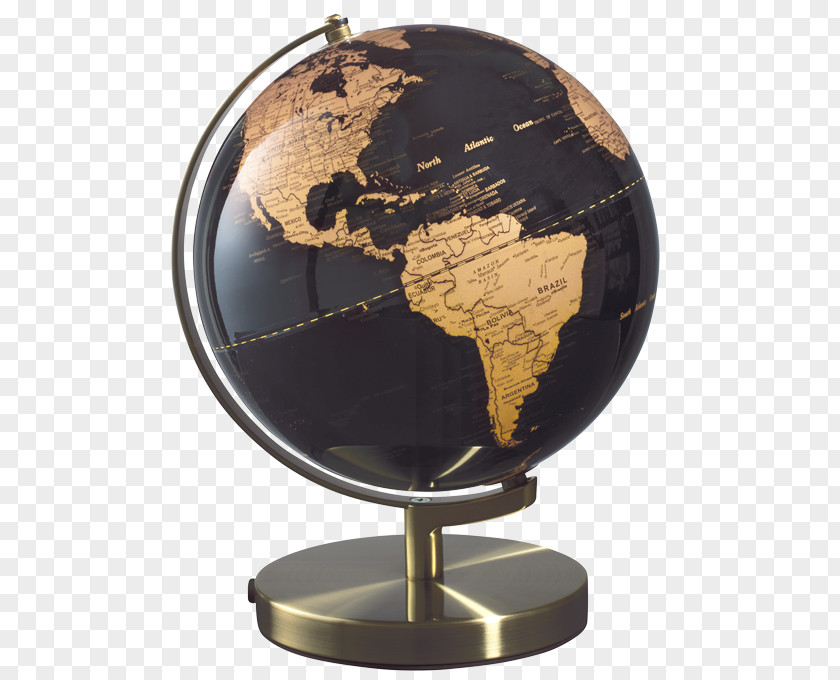 Globe World Map Light Cartography Metal PNG