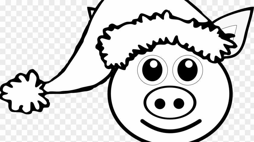 Pig Kawaii Santa Claus Christmas Coloring Pages Book Suit Day PNG