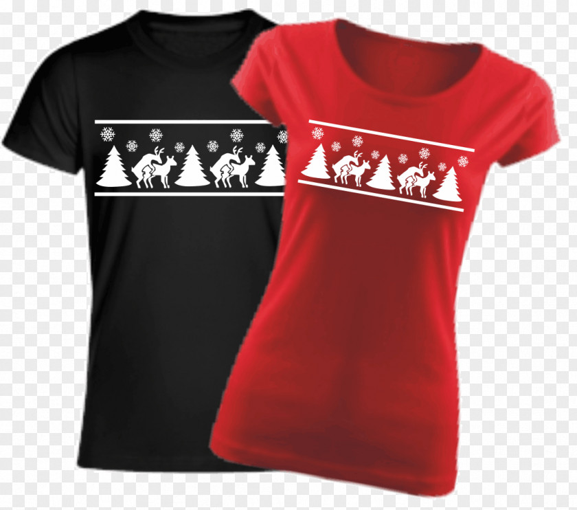 T-shirt Sleeve Cotton Warp Knitting Christmas PNG