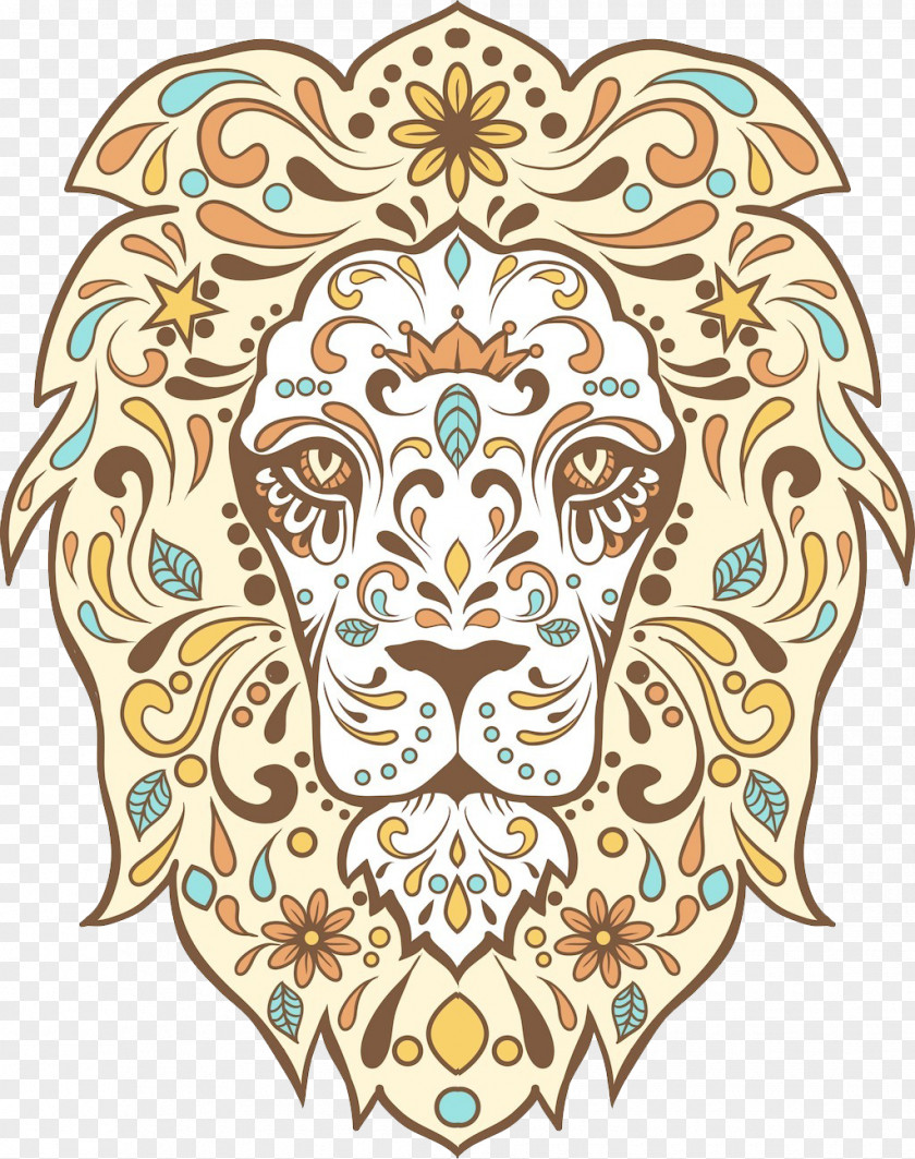 Lions Line Pattern Elements Calavera Lionhead Rabbit Day Of The Dead Skull PNG