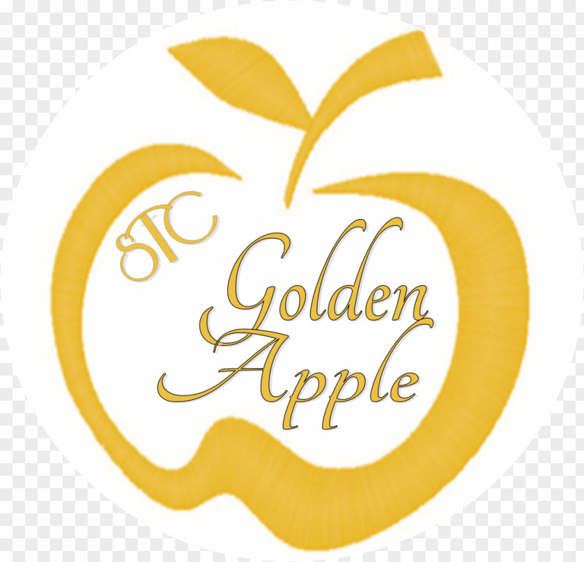 Golden Apple Logo Brand Fruit Font PNG