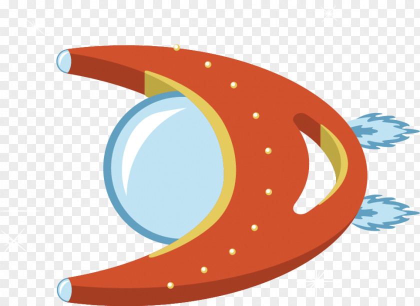 Red Cartoon Rocket Spacecraft PNG