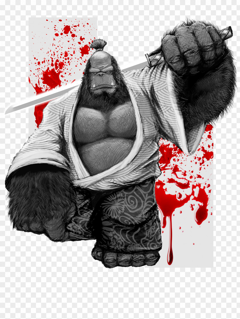 T-shirt Gorilla Samurai Street Art PNG