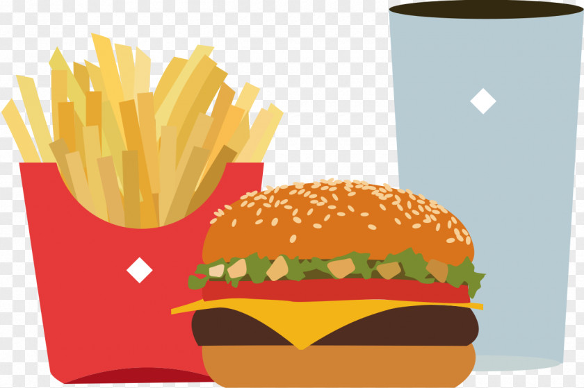 Foods Junk Food Fast Hamburger Fried Chicken French Fries PNG