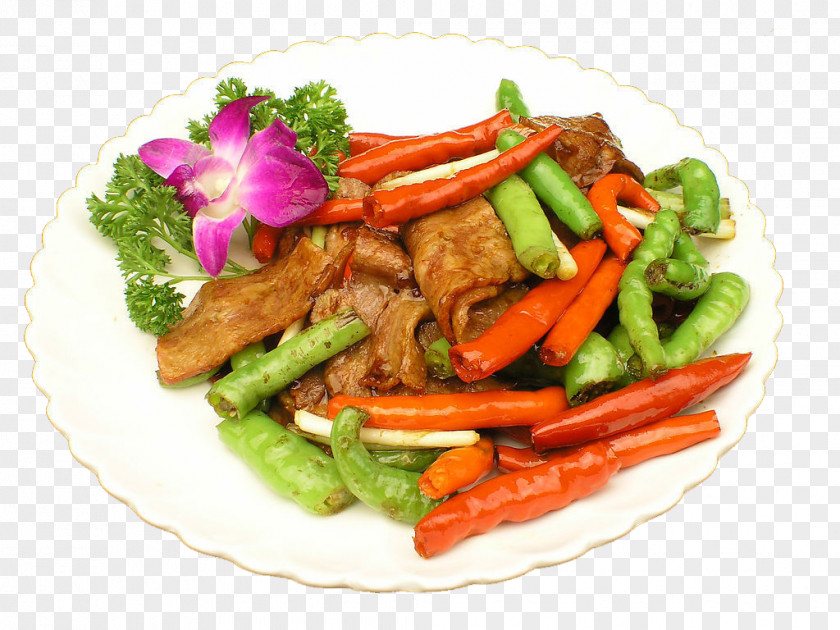 Hang Pepper Fried Bacon Twice Cooked Pork Vegetarian Cuisine Stir Frying PNG