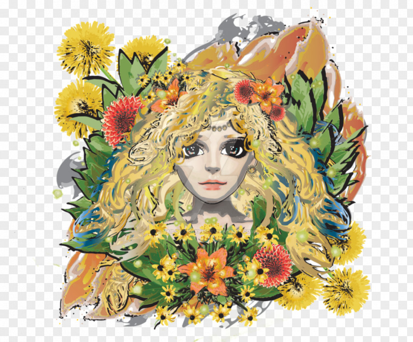 Pagan Fertility Goddess Floral Design Cut Flowers Sunflower M Flower Bouquet PNG