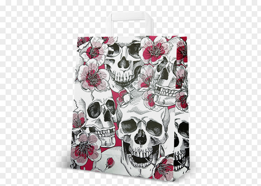 Skull Flower Paper Tasche Rechargeable Battery Tote Bag Shopping Bags & Trolleys PNG