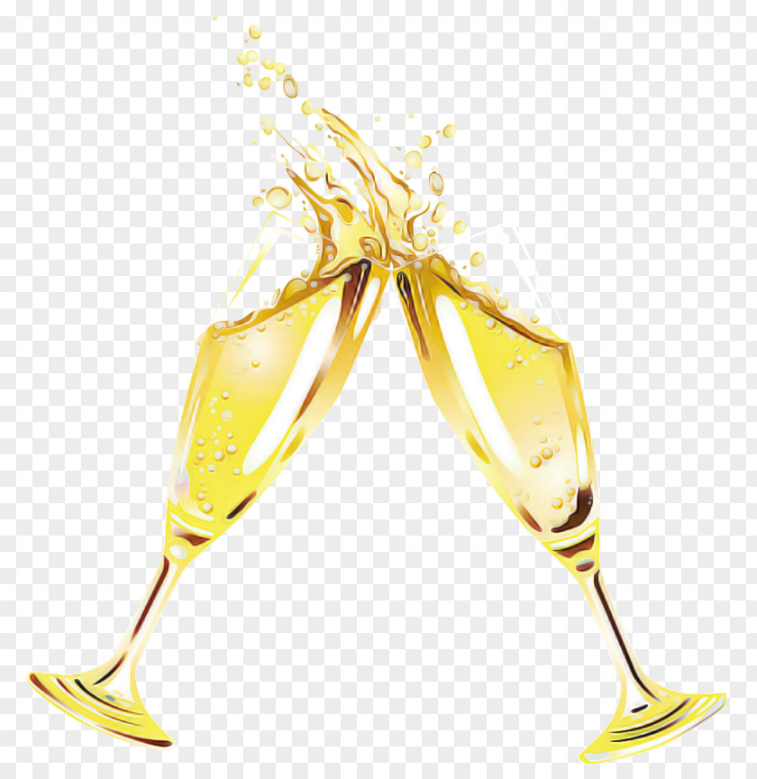 Yellow Champagne Stemware PNG