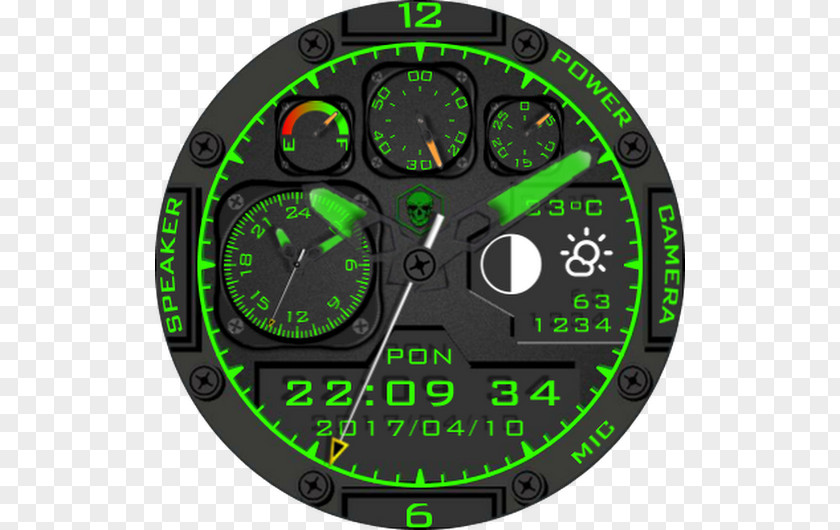 Clockskin Green Motor Vehicle Speedometers Product Design Tachometer PNG