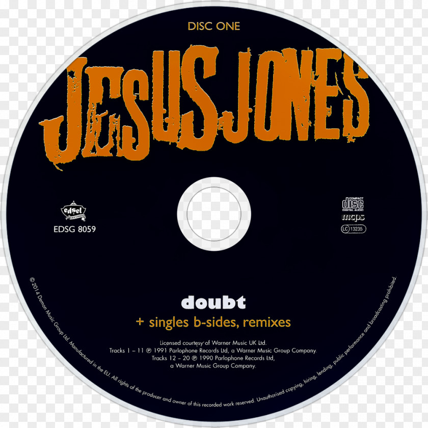 Jesus Jones Doubt Who? Where? Why? Scratched Liquidizer Compact Disc PNG