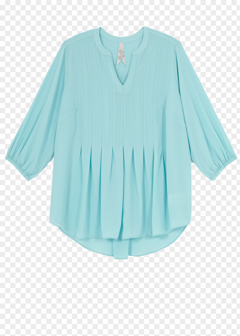 Pleated Blouse Shoulder Sleeve Collar Button PNG